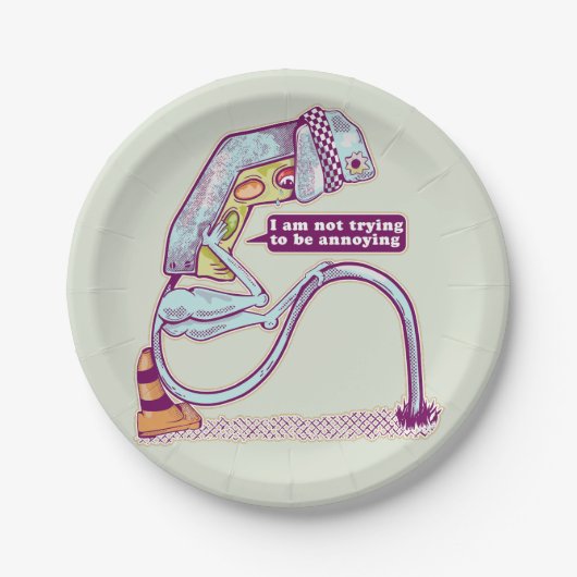 信号が悲しそうである ペーパープレート (正面)