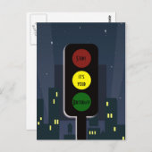 信号と建物 ポストカード (正面/裏面)