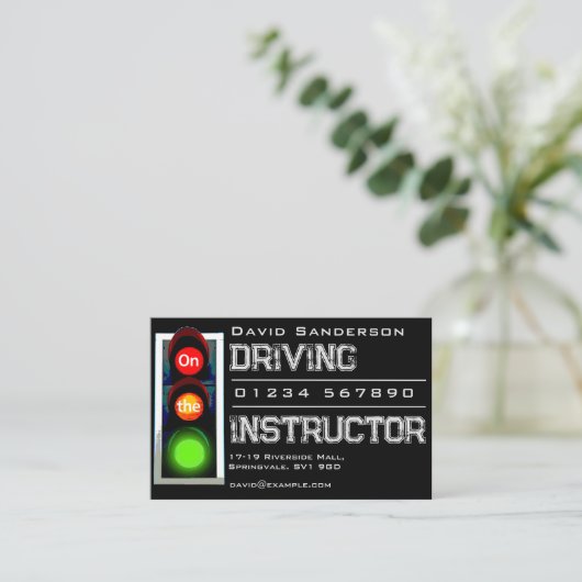 信号による運転インストラクター 名刺 (スタンド正面)