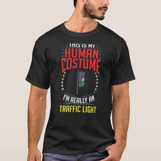 信号の信号の緑の黄色の赤の信号ストップ信号 Tシャツ (正面)