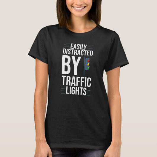 信号の信号の緑の黄色の赤の信号ストップ信号 Tシャツ (正面)