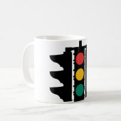 信号の道路標識 コーヒーマグカップ (正面左)