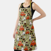 信号オレンジ色の車パターン エプロン (インサイチュ)