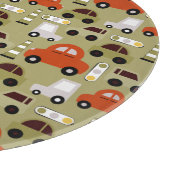 信号オレンジ色の車パターン カッティングボード (角)