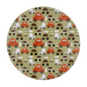 信号オレンジ色の車パターン カッティングボード (正面)