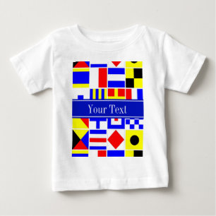 信号カラフルフ王室のラグ名 ベビーTシャツ