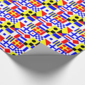 信号カラフルフ航海のラグのパターン2 ラッピングペーパー (角)