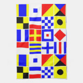 信号フカラフルラグのパタ航海のーン キッチンタオル (縦)