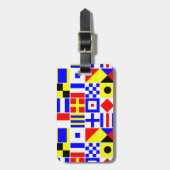信号フカラフルラグのパタ航海のーン ラゲッジタグ (正面縦)