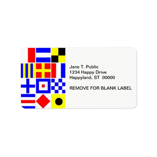 信号フカラフルラグのパタ航海のーン ラベル (正面)