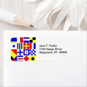 信号フカラフルラグのパタ航海のーン ラベル (インサイチュ)