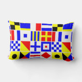 信号フカラフルラグのパタ航海のーン ランバークッション (裏面)