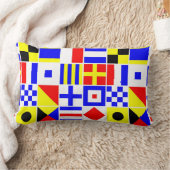 信号フカラフルラグのパタ航海のーン ランバークッション (ブランケット)
