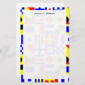 信号フカラフルラグのパタ航海のーン 便箋 (正面/裏面)