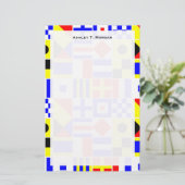 信号フカラフルラグのパタ航海のーン 便箋 (スタンド正面)