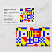 信号フカラフルラグのパタ航海のーン 名刺 (正面/裏面)