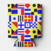 信号フカラフルラグのパタ航海のーン 缶クーラー (正面)