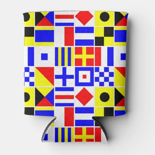 信号フカラフルラグのパタ航海のーン 缶クーラー (正面)