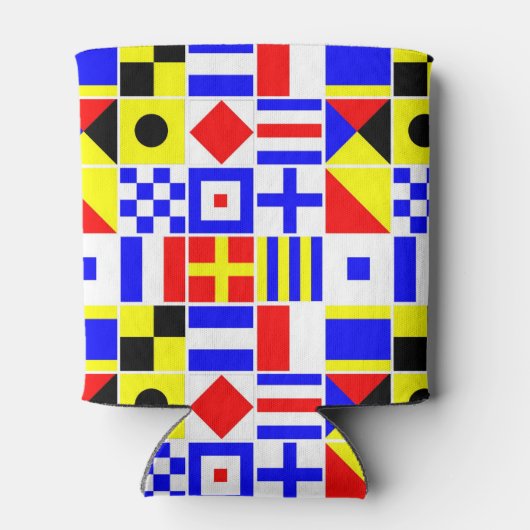 信号フカラフルラグのパタ航海のーン 缶クーラー (裏面)