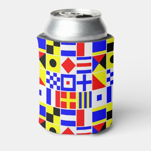 信号フカラフルラグのパタ航海のーン 缶クーラー (缶裏面)