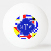 信号フカラフルラグ王室の3Iモノグラム 卓球ボール (正面)