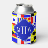 信号フカラフルラグ王室の3Iモノグラム 缶クーラー (缶正面)