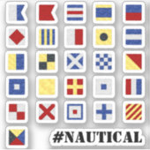 🏴信号フラグ航海ののアルファベット シール (正面)