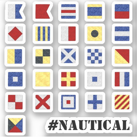 🏴信号フラグ航海ののアルファベット シール (正面)