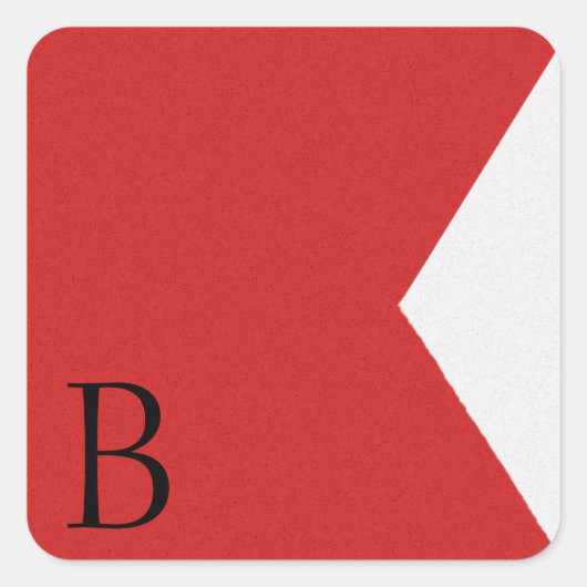 信号フラグ航海のアルファベットシール スクエアシール (正面)