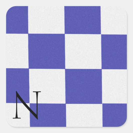 信号フラグ航海のアルファベットシールN スクエアシール (正面)