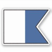 信号フラグALFA/ALPHA – ダイバーダウン シール (正面)