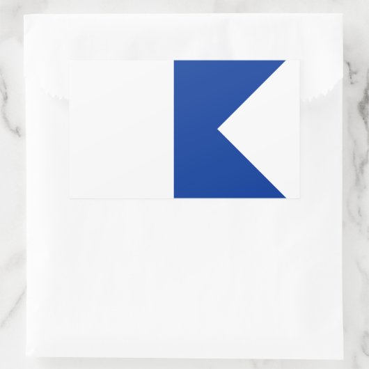 信号フラグAlpha 長方形シール (バッグ)