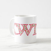 信号器のコーヒー・マグ、花パターンとのウェールズCwtch マグカップ (正面左)