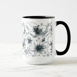 信号器のマグの花のスケッチ マグカップ