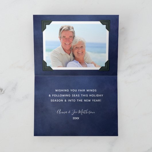 信号旗航海のメリークリスマスの写真の内側 シーズンカード (内部)