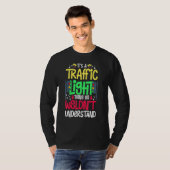 信号標識 緑 黄色 赤 停止 信号機 Tシャツ (正面フル)