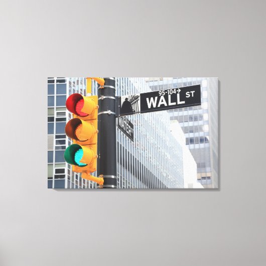 信号機と壁面道路標識 キャンバスプリント (正面)