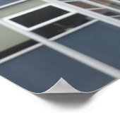 信号機と壁面道路標識 ポスター (角)