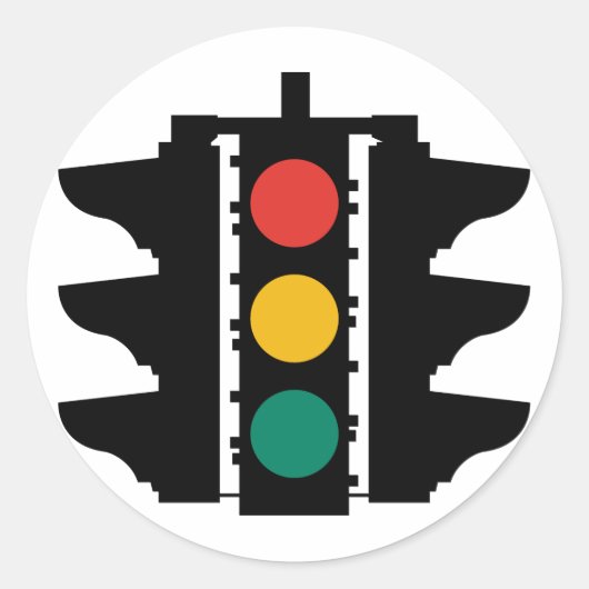 信号機通り標識 ラウンドシール (正面)