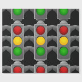 信号機(赤い黄色の緑) ラッピングペーパー (フラット)