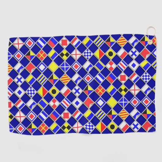 信号航海のフラグチェッカーのデコア ゴルフタオル (横)