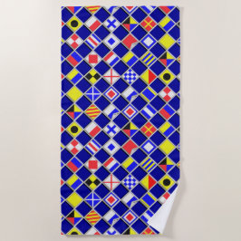 信号航海のフラグチェッカーのデコア ビーチタオル