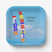 信号航海のフラグハッピーバースデー紙プレート ペーパープレート (正面)