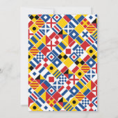 信号航海のフラグパターン誕生日 招待状 (裏面)