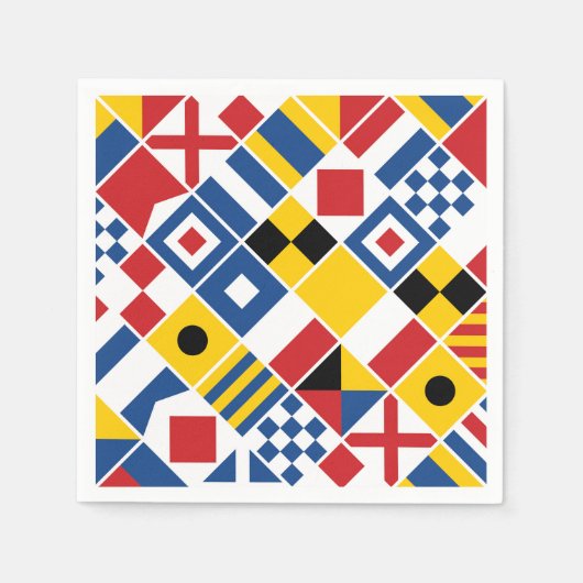 信号航海のフラグパターン スタンダードカクテルナプキン (正面)