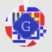 信号航海のフラグ王室のクローバーモノグラム オーナメント (正面)