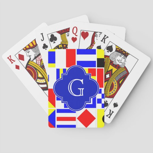 信号航海のフラグ王室のクローバーモノグラム トランプ (裏面)