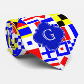 信号航海のフラグ王室のクローバーモノグラム ネクタイ (ロール)