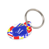 信号航海のフラグ王室のクローバーモノグラム ペット　ネームタグ (側面)