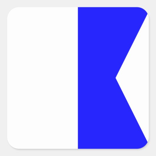 信号航海の文字Aフラグ(Alfa) スクエアシール (正面)